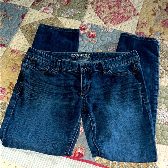 Express Women's Dark Blue Skinny Jeans size 8 short - Picture 1 of 5